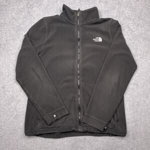 The North Face Fleece Jacket Womens Large Black Full Zip Lightweight Cozy Warm